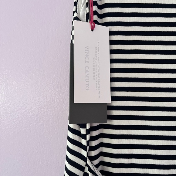 Vince Camuto Asymmetrical Black and White Stripes Sleeveless Dress Size … - Picture 4 of 11